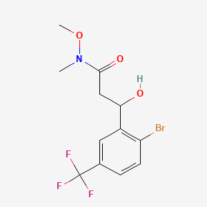 3-(2-Bromo-5-(trifluoromethyl)phenyl)-3-hydroxy-N-methoxy-N-methylpropanamide