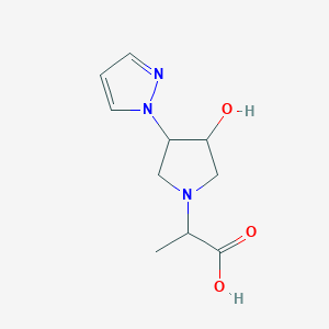 molecular formula C10H15N3O3 B1478116 2-(3-hydroxy-4-(1H-pyrazol-1-yl)pyrrolidin-1-yl)propanoic acid CAS No. 2097947-84-5