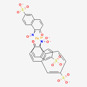 molecular formula C30H15FeN3O15S3-3 B14781169 Ferrate(3-), tris[5,6-dihydro-5-(hydroxyimino-|EN)-6-(oxo-|EO)-2-naphthalenesulfonato(2-)]- 