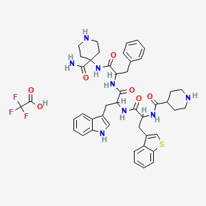 4-[[2-[[2-[[3-(1-benzothiophen-3-yl)-2-(piperidine-4-carbonylamino)propanoyl]amino]-3-(1H-indol-3-yl)propanoyl]amino]-3-phenylpropanoyl]amino]piperidine-4-carboxamide;2,2,2-trifluoroacetic acid