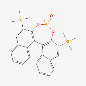 molecular formula C26H28O3PSi2+ B14781213 trimethyl-(13-oxo-16-trimethylsilyl-12,14-dioxa-13-phosphoniapentacyclo[13.8.0.02,11.03,8.018,23]tricosa-1(15),2(11),3,5,7,9,16,18,20,22-decaen-10-yl)silane 