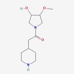 molecular formula C12H22N2O3 B1478122 1-(3-Hydroxy-4-methoxypyrrolidin-1-yl)-2-(piperidin-4-yl)ethan-1-one CAS No. 2097985-16-3