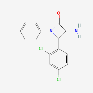 molecular formula C15H12Cl2N2O B14781220 3-Amino-4-(2,4-dichlorophenyl)-1-phenylazetidin-2-one 