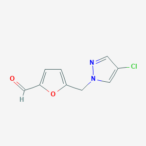 5-[(4-chloro-1H-pyrazol-1-yl)methyl]furan-2-carbaldehyde