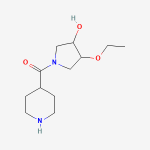 molecular formula C12H22N2O3 B1478126 (3-Ethoxy-4-hydroxypyrrolidin-1-yl)(piperidin-4-yl)methanone CAS No. 2098076-92-5