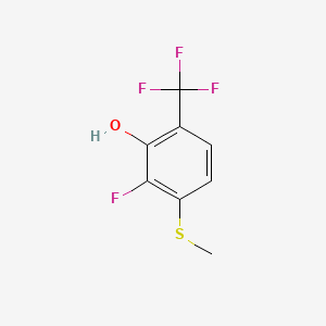 molecular formula C8H6F4OS B14781338 2-Fluoro-3-(methylthio)-6-(trifluoromethyl)phenol 