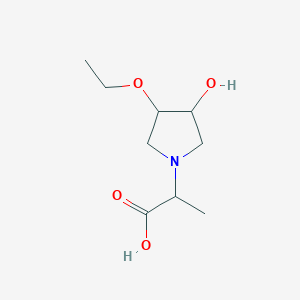 molecular formula C9H17NO4 B1478134 2-(3-Ethoxy-4-hydroxypyrrolidin-1-yl)propanoic acid CAS No. 2097947-12-9