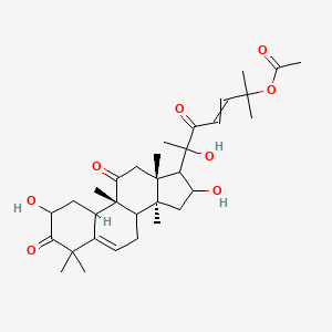 molecular formula C32H46O8 B14781340 [(6R)-6-[(9R,13R,14S)-2,16-dihydroxy-4,4,9,13,14-pentamethyl-3,11-dioxo-2,7,8,10,12,15,16,17-octahydro-1H-cyclopenta[a]phenanthren-17-yl]-6-hydroxy-2-methyl-5-oxohept-3-en-2-yl] acetate 