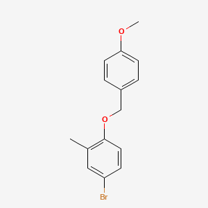 molecular formula C15H15BrO2 B14781354 4-Bromo-1-((4-methoxybenzyl)oxy)-2-methylbenzene 