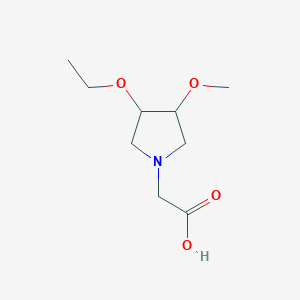 molecular formula C9H17NO4 B1478140 2-(3-Ethoxy-4-methoxypyrrolidin-1-yl)acetic acid CAS No. 2098116-52-8