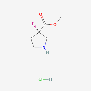 molecular formula C6H11ClFNO2 B14781432 Methyl (S)-3-fluoropyrrolidine-3-carboxylate hydrochloride 