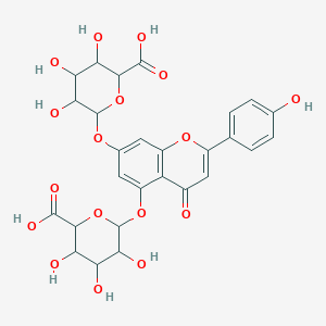 molecular formula C27H26O17 B14781439 6-[5-(6-Carboxy-3,4,5-trihydroxyoxan-2-yl)oxy-2-(4-hydroxyphenyl)-4-oxochromen-7-yl]oxy-3,4,5-trihydroxyoxane-2-carboxylic acid 