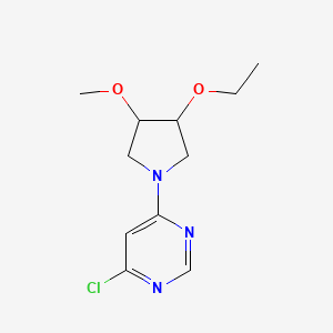 molecular formula C11H16ClN3O2 B1478146 4-クロロ-6-(3-エトキシ-4-メトキシピロリジン-1-イル)ピリミジン CAS No. 2097993-65-0