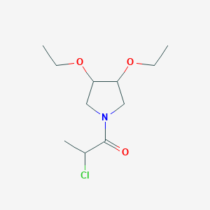 molecular formula C11H20ClNO3 B1478147 2-氯-1-(3,4-二乙氧基吡咯烷-1-基)丙酮 CAS No. 2098044-59-6