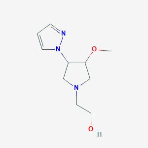 molecular formula C10H17N3O2 B1478150 2-(3-methoxy-4-(1H-pyrazol-1-yl)pyrrolidin-1-yl)ethan-1-ol CAS No. 2098075-92-2