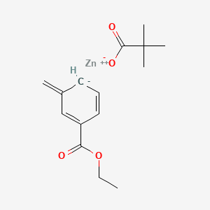 molecular formula C15H20O4Zn B14781524 zinc;2,2-dimethylpropanoate;ethyl 3-methylidenecyclohexa-1,5-diene-1-carboxylate 