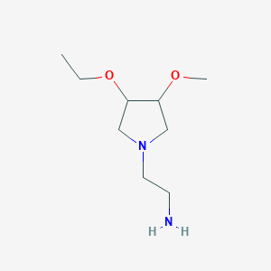 molecular formula C9H20N2O2 B1478154 2-(3-Ethoxy-4-methoxypyrrolidin-1-yl)ethan-1-amine CAS No. 2098001-51-3