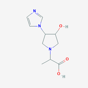 molecular formula C10H15N3O3 B1478156 2-(3-hydroxy-4-(1H-imidazol-1-yl)pyrrolidin-1-yl)propanoic acid CAS No. 2097947-30-1