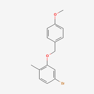 molecular formula C15H15BrO2 B14781590 4-Bromo-2-(4-methoxybenzyloxy)-1-methylbenzene 