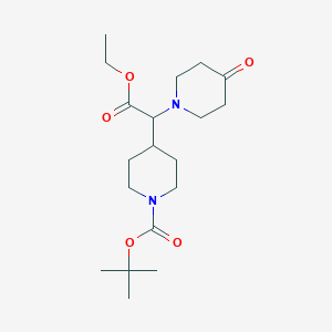 4-[Ethoxycarbonyl-(4-oxo-piperidin-1-yl)-methyl]-piperidine-1-carboxylic acid tert-butyl ester