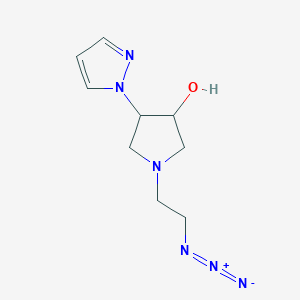 molecular formula C9H14N6O B1478160 1-(2-叠氮乙基)-4-(1H-吡唑-1-基)吡咯烷-3-醇 CAS No. 2098002-72-1