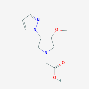 molecular formula C10H15N3O3 B1478161 2-(3-methoxy-4-(1H-pyrazol-1-yl)pyrrolidin-1-yl)acetic acid CAS No. 2098002-87-8