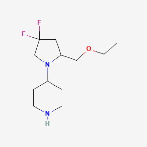 molecular formula C12H22F2N2O B1478166 4-(2-(Ethoxymethyl)-4,4-difluoropyrrolidin-1-yl)piperidine CAS No. 2098133-31-2