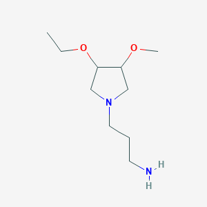 molecular formula C10H22N2O2 B1478167 3-(3-Ethoxy-4-methoxypyrrolidin-1-yl)propan-1-amine CAS No. 2098077-20-2