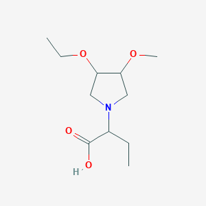 molecular formula C11H21NO4 B1478168 2-(3-乙氧基-4-甲氧基吡咯烷-1-基)丁酸 CAS No. 2097948-96-2