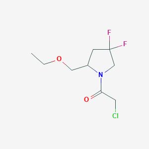 molecular formula C9H14ClF2NO2 B1478175 2-Chloro-1-(2-(ethoxymethyl)-4,4-difluoropyrrolidin-1-yl)ethan-1-one CAS No. 2098003-34-8
