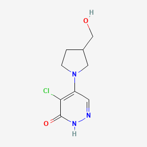 molecular formula C9H12ClN3O2 B1478178 4-氯-5-(3-(羟甲基)吡咯烷-1-基)嘧啶并-3(2H)-酮 CAS No. 2091157-70-7