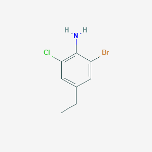 molecular formula C8H9BrClN B14781783 2-Bromo-6-chloro-4-ethylaniline 