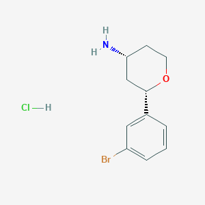 molecular formula C11H15BrClNO B1478181 [2-(3-Bromophenyl)tetrahydro-2H-pyran-4-yl]amine hydrochloride CAS No. 2205311-53-9