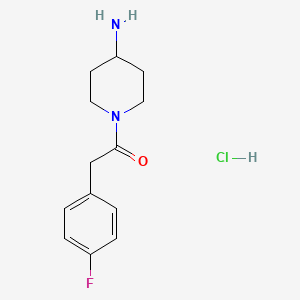 molecular formula C13H18ClFN2O B1478182 1-(4-Aminopiperidin-1-yl)-2-(4-fluorophenyl)-ethanone hydrochloride CAS No. 1584029-10-6