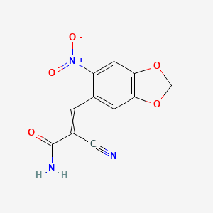 molecular formula C11H7N3O5 B14781858 (Z)-2-cyano-3-(6-nitrobenzo[d][1,3]dioxol-5-yl)acrylamide 