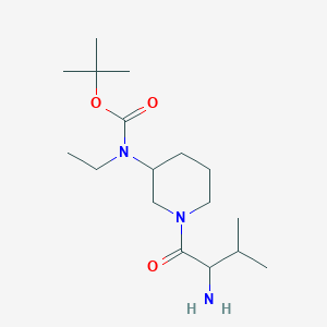 molecular formula C17H33N3O3 B14781922 tert-Butyl ((S)-1-((S)-2-amino-3-methylbutanoyl)piperidin-3-yl)(ethyl)carbamate 