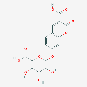 molecular formula C16H14O11 B14781964 7-(((2S,3R,4S,5S,6S)-6-Carboxy-3,4,5-trihydroxytetrahydro-2H-pyran-2-yl)oxy)-2-oxo-2H-chromene-3-carboxylic acid 