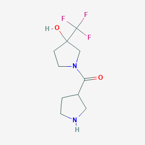 molecular formula C10H15F3N2O2 B1478202 (3-Hydroxy-3-(trifluoromethyl)pyrrolidin-1-yl)(pyrrolidin-3-yl)methanone CAS No. 1826138-38-8