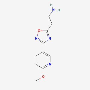 molecular formula C10H12N4O2 B1478204 2-(3-(6-Methoxypyridin-3-yl)-1,2,4-oxadiazol-5-yl)ethan-1-amine CAS No. 1872037-31-4