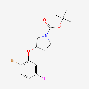 Tert-butyl 3-(2-bromo-5-iodophenoxy)pyrrolidine-1-carboxylate