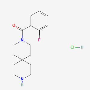 molecular formula C16H22ClFN2O B1478208 3,9-Diazaspiro[5.5]undec-3-yl(2-fluorophenyl)methanone hydrochloride CAS No. 1941105-08-3