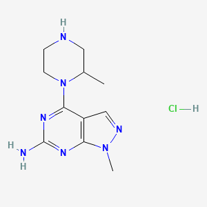 1-methyl-4-[(2S)-2-methylpiperazin-1-yl]-1H-pyrazolo[3,4-d]pyrimidin-6-amine hydrochloride