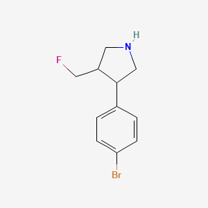 molecular formula C11H13BrFN B1478213 3-(4-Bromophenyl)-4-(fluoromethyl)pyrrolidine CAS No. 2098030-88-5