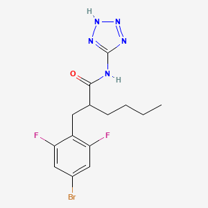 molecular formula C14H16BrF2N5O B14782133 2-(4-Bromo-2,6-difluorobenzyl)-N-(1H-tetrazol-5-yl)hexanamide 