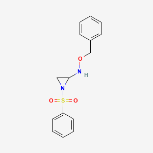 molecular formula C15H16N2O3S B14782224 (2R)-1-(Benzenesulfonyl)-N-(benzyloxy)aziridin-2-amine 