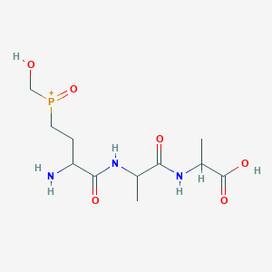 molecular formula C11H21N3O6P+ B14782230 [3-Amino-4-[[1-(1-carboxyethylamino)-1-oxopropan-2-yl]amino]-4-oxobutyl]-(hydroxymethyl)-oxophosphanium 