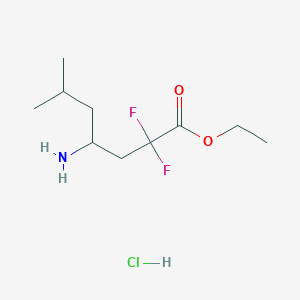 Ethyl 4-amino-2,2-difluoro-6-methylheptanoate;hydrochloride