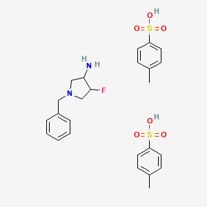 (3R,4R)-1-benzyl-4-fluoro-pyrrolidin-3-amine;bis(4-methylbenzenesulfonic acid)