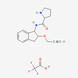 N-(2-prop-2-ynoxy-2,3-dihydro-1H-inden-1-yl)pyrrolidine-2-carboxamide;2,2,2-trifluoroacetic acid