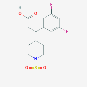 3-(3,5-Difluorophenyl)-3-(1-methylsulfonylpiperidin-4-yl)propanoic acid